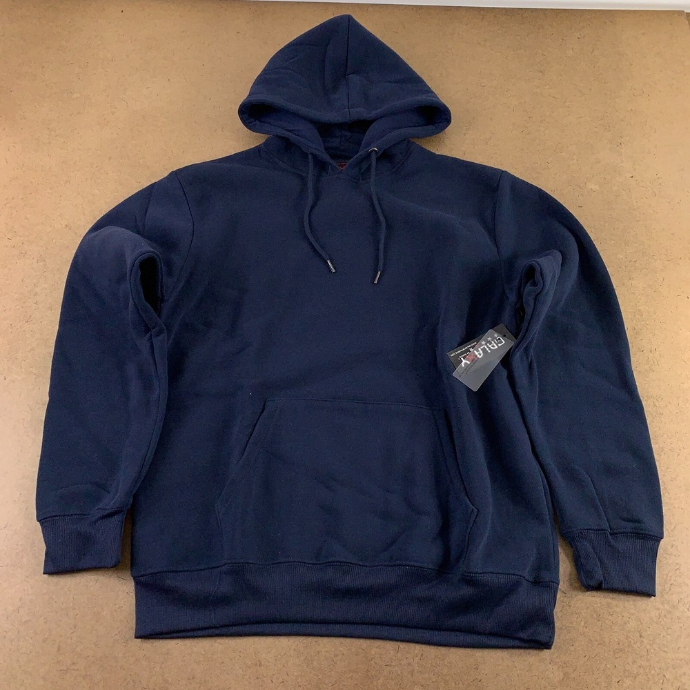 Galaxy by Harvic Men's Size Medium Navy Fleece Pocketed Pullover Hoodie NWT